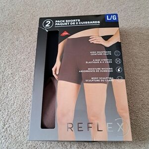 Reflex Active Shorts 2 Pack Black Brown Size Large High Waisted Stretch Shorts